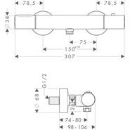 Смеситель для душа с термостатом Axor Citterio M 34635000 - фото 2