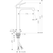 Смеситель для раковины высокий Axor Citterio M 34127000 - фото 5