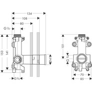 Скрытая часть Axor ShowerCollection 10971180 - фото 2