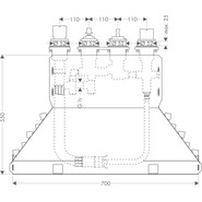 Скрытая часть для смесителя для ванны на 4 отверстия Axor 15482180 - фото 2