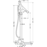Смеситель для ванны с термостатом Axor Starck Organic 12016000 - фото 4