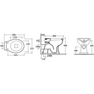 Унитаз приставной слив горизонтальный Globo Paestum PA002.BI - фото 3