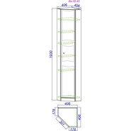 Пенал напольный угловой Aqwella Барселона 45 см Ва.05.45, универсальный - фото 2