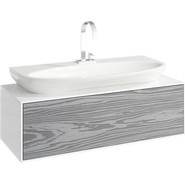 Тумба подвесная с раковиной Aqwella Genesis 120 см GEN0112MG, белый/серый, Цвет фасада: серый - фото 