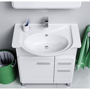 Тумба напольная с раковиной Aqwella Корсика 75 см KOR0107 (Раковина Стиль 75) - фото 3