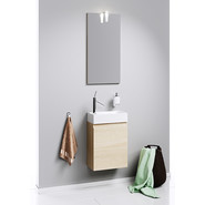 Тумба подвесная с раковиной Aqwella Леон-МР 40 см Ln-MP.01.04/DS, дуб сонома, Цвет фасада: светлое дерево - фото 3