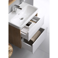 Тумба подвесная с раковиной Aqwella Сити 50 см CI0105DB, дуб балтийский, Цвет фасада: дуб балтийский - фото 3