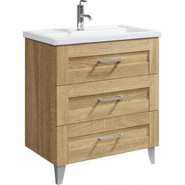 Тумба напольная с раковиной Aqwella Фостер 80 см FOS01083DS, дуб сонома - фото 