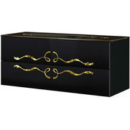 Тумба подвесная с раковиной Aqwella Clarberg Due amanti 100 см Due.01.10/BLK/GL, черный/золото - фото 