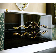 Тумба подвесная с раковиной Aqwella Clarberg Due amanti 100 см Due.01.10/BLK/GL, черный/золото - фото 2