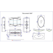 Тумба подвесная с раковиной Aqwella Clarberg Due amanti 100 см Due.01.10/BLK/CR, черный/серебро - фото 5