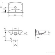 Раковина подвесная Cersanit Carina 50 см UM-CAR50/1 - фото 6