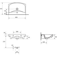 Раковина подвесная Cersanit Carina 60 см UM-CAR60/1 - фото 6