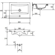 Раковина врезная на столешницу Cersanit Como 60 см UM-COM60/1 - фото 6
