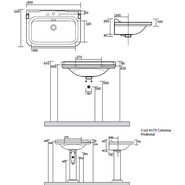 Раковина с пьедесталом Kerasan Waldorf 80 см 4141K1bi/cr*1 - фото 4