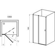Душевая дверь Ravak Chrome CSD2 100 см 0QVACC00Z1 алюминий/прозрачное - фото 3
