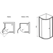 Душевое ограждение Ravak Pivot PSKK3 100x100 см 376AAC00Z1 алюминий/прозрачное - фото 5