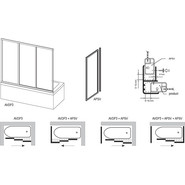 Шторка для ванны Ravak Supernova AVDP3 160 см 40VS0U02ZG сатин/матовое - фото 4