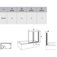 Шторка для ванны Ravak Supernova VS2 105 см 796M0U0041 сатин/rain - фото 4