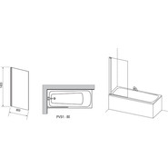 Шторка для ванны Ravak Pivot PVS1 80 см 79840100Z1 белый/прозрачное - фото 3