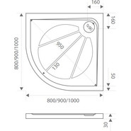 Каменный поддон Bas Эклипс 90х90 см - фото 2