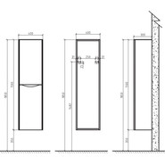 Пенал подвесной BelBagno ANCONA-N-1500-2A-SC-BL-L 40 см, левый, белый - фото 6