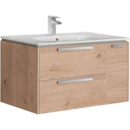 Тумба подвесная с раковиной Roca Lago 80 см 857296444, дуб светлый - фото 