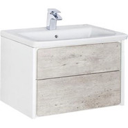 Тумба подвесная с раковиной Roca Ronda 60 см ZRU9303002, бетон/белый глянец - фото 