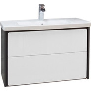 Тумба подвесная с раковиной Roca Ronda 70 см ZRU9302964, белый глянец/антрацит - фото 