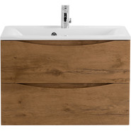 Тумба подвесная с раковиной BelBagno MARINO-750-2C-SO-RN-P 75 см, Rovere Nature - фото 