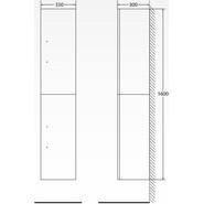 Пенал подвесной BelBagno AURORA-1600-2A-SC-PB-P-R 35 см, правый, Pietra Bianca - фото 5
