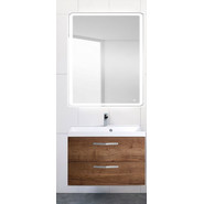 Тумба подвесная с раковиной BelBagno AURORA-700-2C-SO-RT 70 см, Rovere Tabacco, Цвет фасада: Rovere Tabacco - фото 4