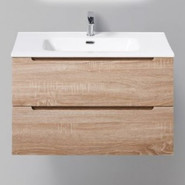 Тумба подвесная с раковиной BelBagno ETNA-800-2C-SO-WO-P 80 см, Rovere Bianco, Цвет фасада: Rovere Bianco - фото 