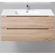 Тумба подвесная с раковиной BelBagno ETNA-1000-2C-SO-WO-P 100 см, Rovere Bianco, Цвет фасада: Rovere Bianco - фото 