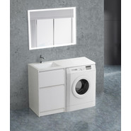 Тумба напольная с раковиной-столешницей BelBagno KRAFT-LVD-580/1200-2C-PIA-BO 120 см L, Bianco Opaco - фото 2