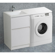 Тумба напольная с раковиной-столешницей BelBagno KRAFT-LVD-580/1200-2C-PIA-BO 120 см L, Bianco Opaco - фото 