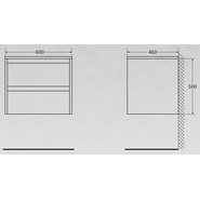 Тумба подвесная с раковиной BelBagno KRAFT-600-2C-SO-RT 60 см, Rovere Tabacco, Цвет фасада: Rovere Tabacco - фото 4