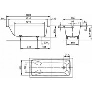Ванна стальная Kaldewei Cayono 170х70 см mod. 749 easy-clean 274900013001 - фото 5
