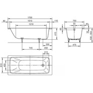 Ванна стальная Kaldewei Cayono 170x75 см mod. 750 275000010001 - фото 5