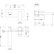 Смеситель для раковины настенный Timo Selene 2071/17SM, золото - фото 2