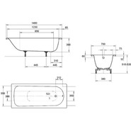 Ванна стальная Kaldewei Eurowa 140x70 см mod. 309-1 119512030001 - фото 4