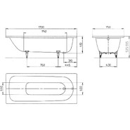 Ванна стальная Kaldewei Saniform Plus 170х75 см mod. 373-1 easy-clean 112600013001 - фото 5