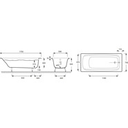 Ванна чугунная Jacob Delafon Diapason 170х75 см E2937-00 (с противоскользящим покрытием) - фото 2
