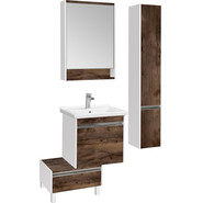 Пенал подвесной Акватон Капри 30 см 1A230503KPDBR, белый/таксония темная - фото 2