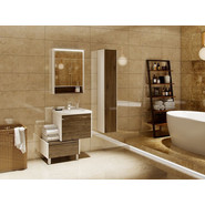 Пенал подвесной Акватон Капри 30 см 1A230503KPDBR, белый/таксония темная - фото 3