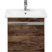 Тумба подвесная с раковиной Акватон Капри 60 см 1A2301K1KPDB0, белый/таксония темная - фото 