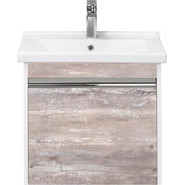 Тумба подвесная с раковиной Акватон Капри 60 см 1A2301K1KPDA0, белый/бетон пайн - фото 