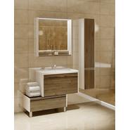 Пенал подвесной Акватон Капри 30 см 1A230503KPDBR, белый/таксония темная - фото 4