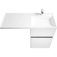 Тумба напольная с раковиной-столешницей Акватон Лондри 120 см 1A2359K0LH010 (раковина справа) - фото 3