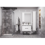 Пенал подвесной Акватон Рене 31 см 1A222003NRC80, белый/грецкий орех - фото 2